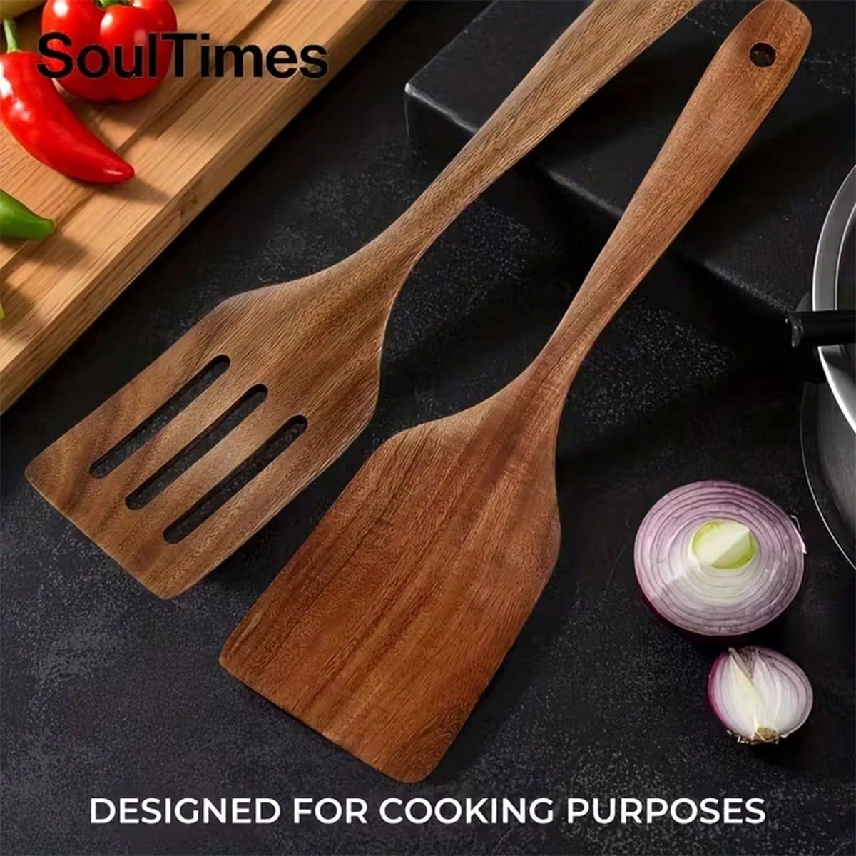 1pc/2pcs Premium Acacia Wood - Stylish Wooden Design, Multi-Functional Kitchen Utensil, Suitable For Baking, Stirring And Mixing - Perfect Gift For Home Cooks, Baking Essential | Durable Wooden, Valentine's Day Gift/Christmas/Thanksgiving/Mother's Day/Father's Day/Wreath Day