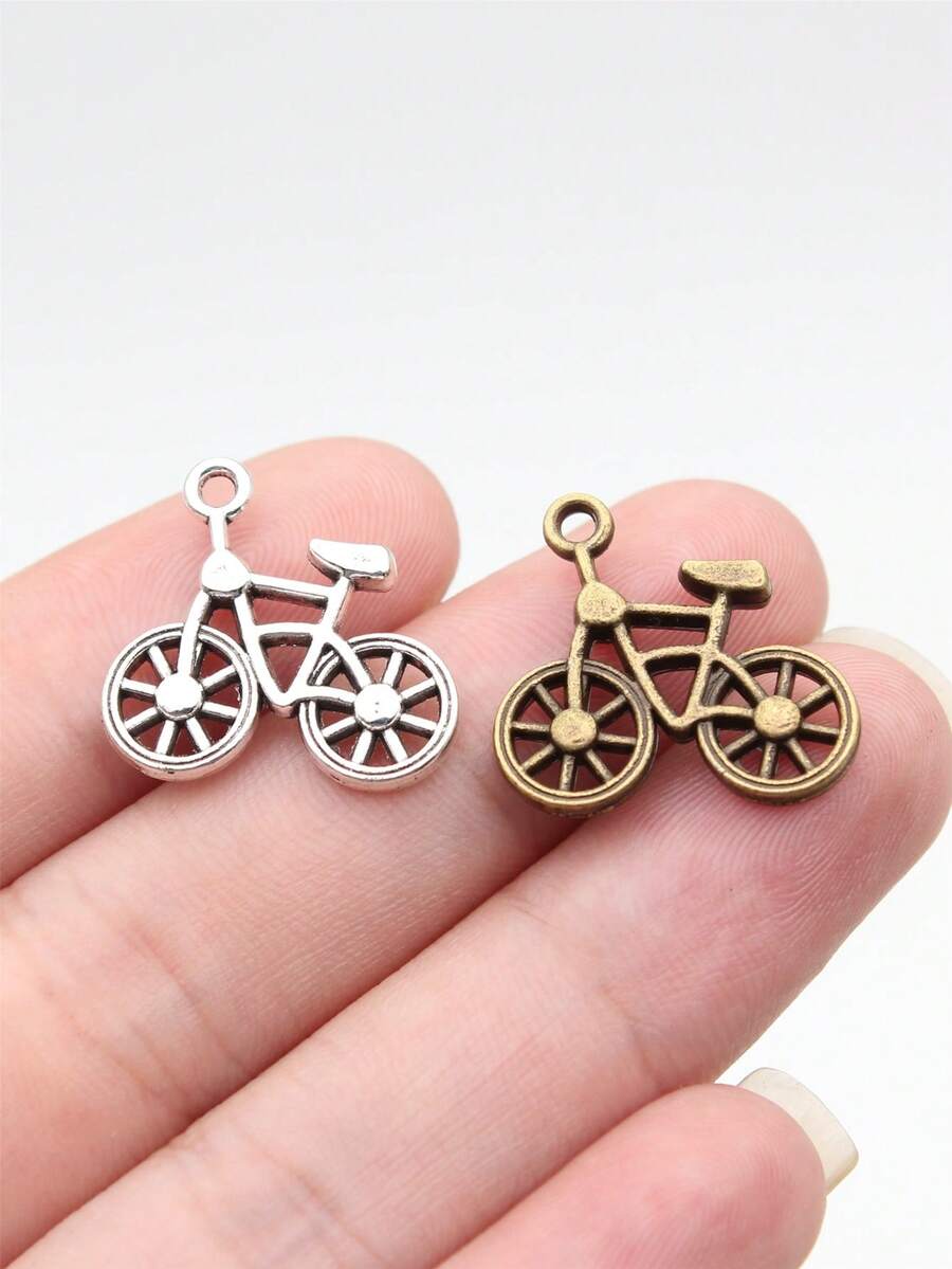 10 buah liontin berbentuk sepeda ukuran 20x19mm untuk pembuatan perhiasan DIY, kalung, gantungan kunci, rantai ponsel, gelang, aksesoris pembuatan kerajinan tangan. - sepeda - View 1