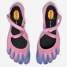 Vibram FiveFingers V-Soul Women Mary Jane Barefoot Shoes, Minimalist Non Slip Five Toe Flat Sneakers For Yoga Pilates Dance Indoor Workout - White and Blue - View 12