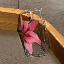 Handyhülle: 1 Transparente Schutzhülle mit Lilienmuster, stoßfest, mit präzisen Aussparungen, Rundumschutz für iPhone6/7/8/X/11/12/13/14/15/16 Pro/16 Pro Max/16 Plus. Dies ist ein perfektes Geschenk für Ihre beste Freundin, Familie oder Partner. - transparente - Ver 4