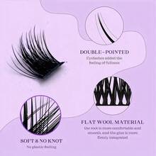 LIMEIKAI 168pcs Faux Mink Eyelash Clusters, 0.07D, 9-16mm Mixed, Natural Style, Dense Type, Single Eyelash Clusters, Makeup Tools, Eyelash Clusters, Eyelash Clusters, Single Eyelashes, False Eyelashes, False Eyelashes - D - View 11