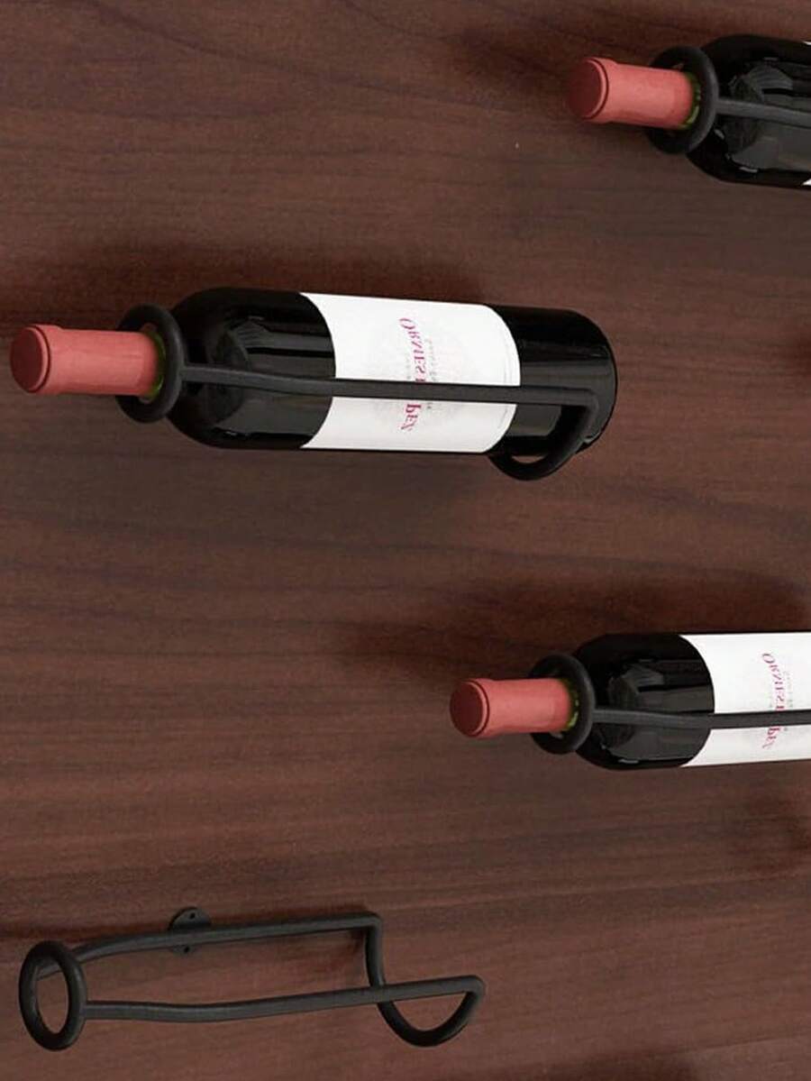 Wall-Mounted Wine Rack - Metal Wine Bottle Display Rack, With Fixing Accessories, Wall-Mounted Wine Bottle Storage Rack, For Storing Beverage Bottles/Wine Bottles - Multicolor - View 1