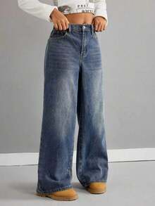 Tween Girl Spring Denim Jeans, New Fashion Style - Blue - View 4