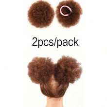 4 Inch Pink Ponytail Hair Extension, Afro Curly Synthetic Hair, 1 Pair - 彩色 - 查看 16