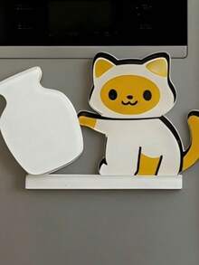 1pc Cat Whisker Hair Collector (Self-Assembly Required), Black Cat Vase Fridge Magnet, Acrylic Cat Push Bottle Magnetic Fridge Magnet, Cat Souvenir, Vase Can Hold Fresh Flowers, Multifunctional, Fun And Interesting Small Gift For Friends. - one-size - View 7