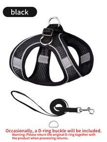 1 Set Universal Pet Breathable Mesh High Visibility Reflective Anti-Escape Harness Leash, Suitable For Dogs & Cats Outdoor Walking, Travel, Daily Use - Multicolor - View 19