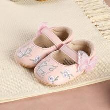 1 Pair Infant Flat Shoes Embroidered Design Flat Simple Versatile Sandals Suitable For Summer - Pink - View 8
