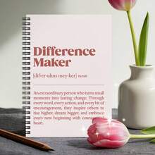 1 pieza Cuaderno espiral divertido, diario para tomar notas de trabajo con diseño de creador de diferencia, útiles de oficina y escuela, papelería - G - Ver 1