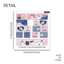 1pc Cute Cat Pattern Sticker Compatible With Apple Air Keyboard Function Keys, Cartoon Design Partial Skin Decal, Self-Adhesive Decorative Removable No-Residue Personalized Sticker - View 8