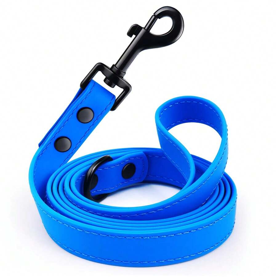 PVC Material Dog Leash Suitable For Training And Walking, Waterproof, Odor-Resistant, Rust-Proof, Stain-Resistant, Easy To Clean, 4 Colors Available, Durable And Sturdy, Comfortable Grip, For Small, Medium And Large Dogs - Blue - View 1