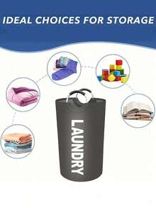 1 Cesta de lavandería grande, Bolsa de lavandería plegable, Cesta de almacenamiento de ropa de alta gama independiente, Cesta para ropa sucia, Cesta de lavandería, Almacenamiento de baño - Multicolor - Ver 8