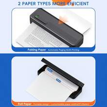 ORICO-Wireless Portable Printer-Thermal Printer, Desktop Inkless Printer, Includes 10 Sheets Of Thermal Folding Paper And 1 Roll Of Thermal A4 Paper. Supports US Letter And A4 Folding Thermal Paper, Suitable For Mobile Phones And Tablets - Black - View 6