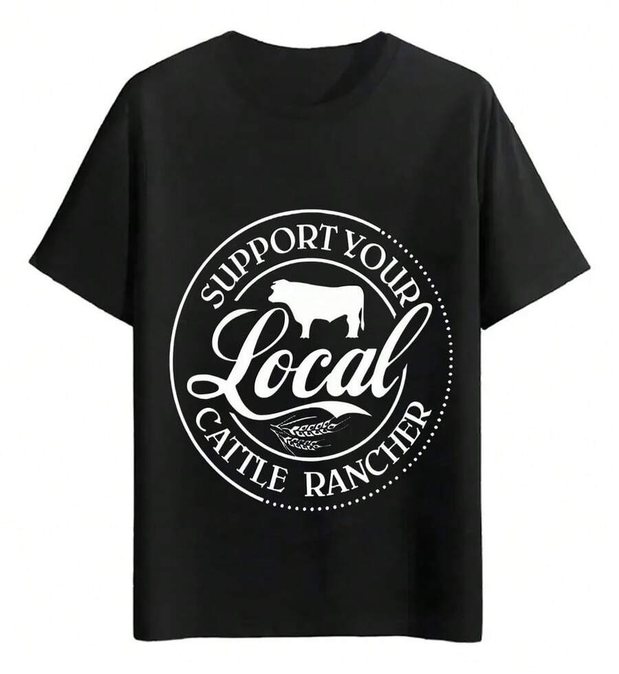 Playeras Apoya A Tu Ganadero Local - Negro - Ver 1