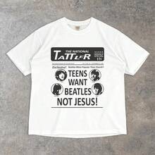 Maglietta Donna Cotone 100 Teens Want Beatles Not Jesus Vintage Washed T-ShirtY2K - 1 - Übersicht 1