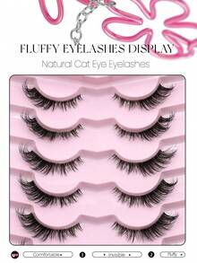GROINNEYA 7 Pasang Bulu Mata Palsu Cat Eye Baru, Pita Transparan Alami & Memanjangkan, Ujung Melebar, Memperpanjang Bentuk Mata, Bulu Mata Imitasi Mink, Untuk Penggunaan Makeup (XF06) Bulu Mata Palsu, Bulu Mata, Bulu Mata Palsu, Bulu Mata Tiruan - Cat eye Lashes - View 5
