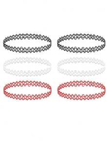 1-15pcs Gothic Fishline Tattoo Punk Choker Necklace Set, Collarbone Chain Necklace Set - Multicolor - View 18
