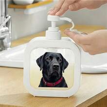 1pc Home Bathroom Dispenser, Black Labrador Design Soap Lotion Pump Bottle, Manual Pump Refillable Bottle, Durable Plastic Material, Reusable Container, Sturdy And Portable, Suitable For Bathroom, Kitchen, Sink, Toilet - Multicolor - View 6