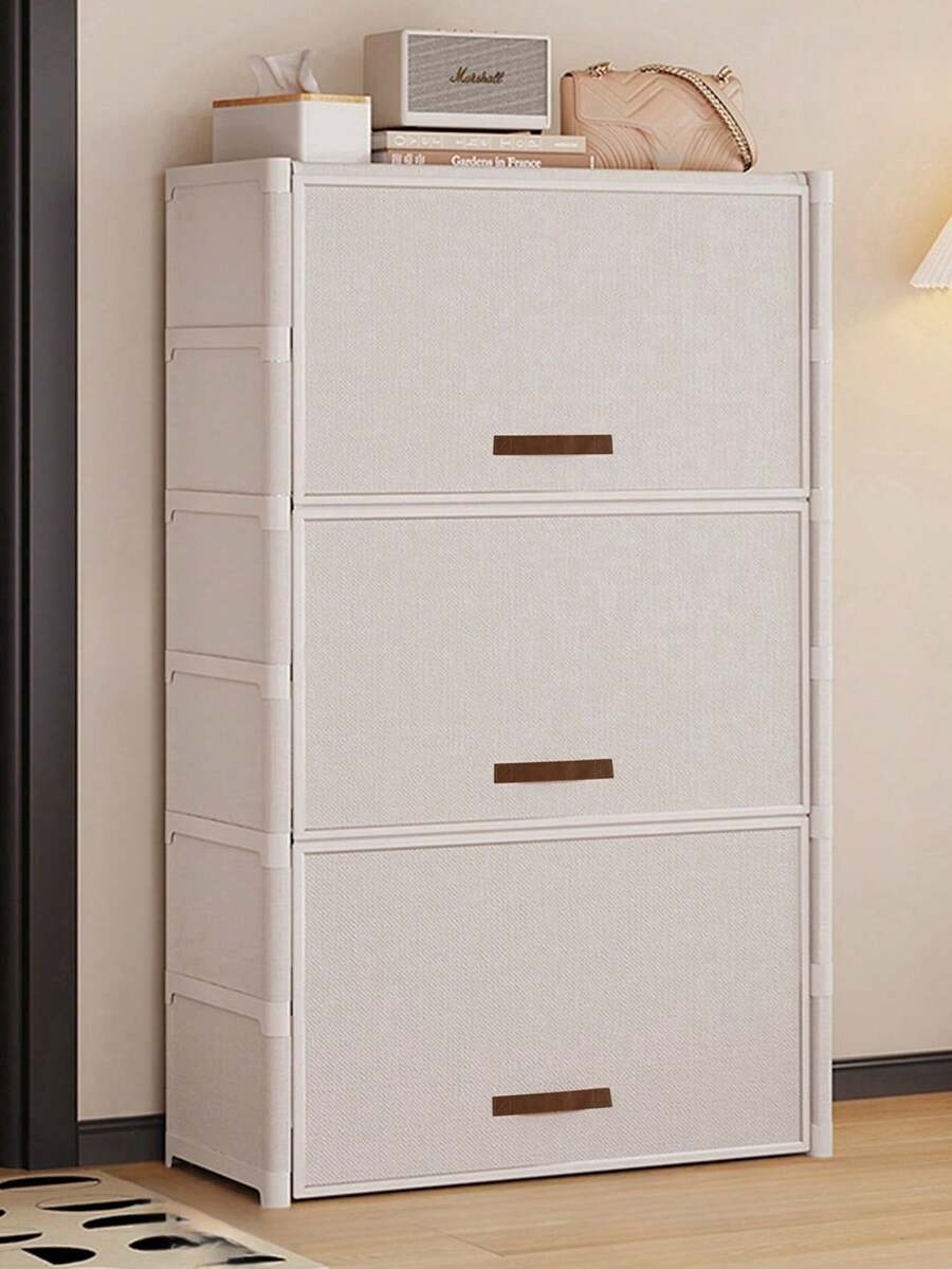 1pc Spring Dust-Proof Shoe Rack, Storage Shelf, Space-Saving, Sturdy And Stylish, Easy To Assemble And Disassemble, Portable, Suitable For Living Room, Bedroom, Entrance, Office, Home, Multi-Layer Storage, Holiday Gift, Christmas Gift, Gift - Multicolor - View 1