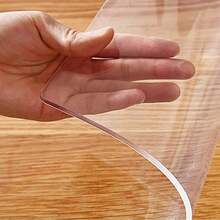 Multisize Clear PVC Table Cover Protector Water Resistant Plastic Rectangular Vinyl Non-Slip Desk Pad For Coffee Table/Writing Desk - Transparent - View 2