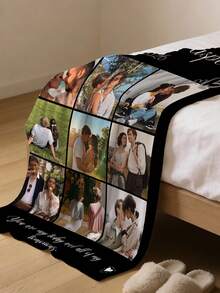 1pc Customized Personalized Name Blanket Christmas Gift, Personalized Christmas Bed Blanket Suitable For Bed/Sofa, Friend Gift, Family Gift, Birthday Gift, Gift For Friend, Gift For Her, Gift For Girlfriend, Gift For Mom/Dad - Style 6 - View 4