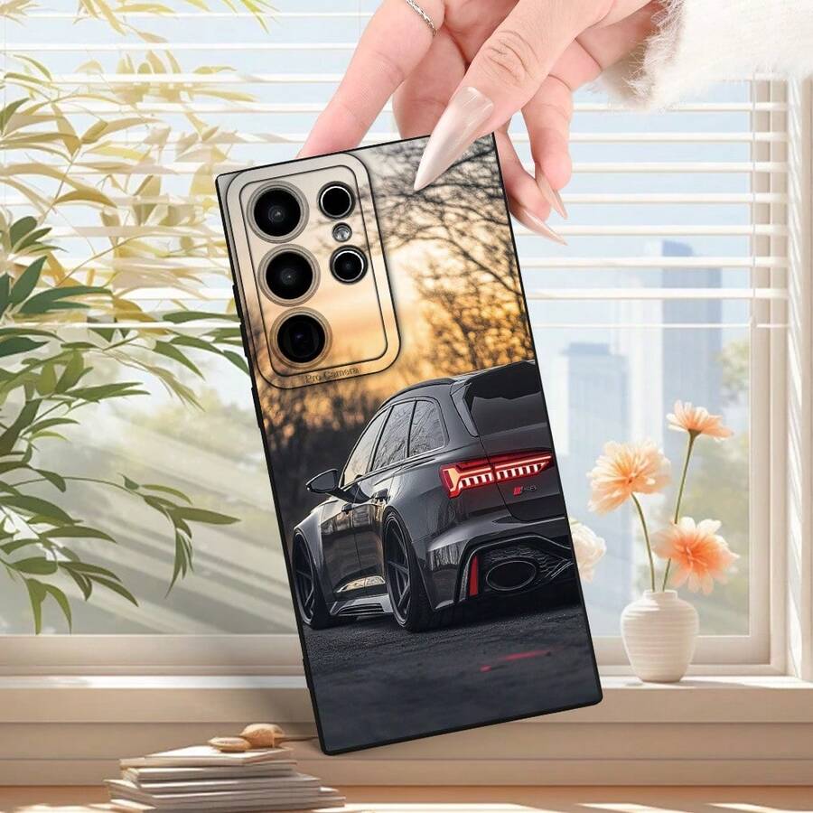 غطاء هاتف مطبوع بتقنية HD بتصميم Sunset Shadow Performance Travel Car، حماية كاملة للعدسة، مقاوم للخدش والصدمات، غطاء أنيق للسفر اليومي، متوافق مع IPhone 11/12/13/14/15/16/17 Pro/Plus/Max، S21/22/23/24/25/S26, , - صورة 1 قطعة - مشاهدة 1