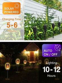 2/6/8pcs Solar Flame Lights, 12LED Solar Torch Lights, Waterproof Pathway Lights With Auto On/Off Sensor, Ideal For Lawn, Yard, Garden, Patio, Walkway, Corridor, Outdoor Decor, Party And Wedding - Flame Lamp - View 7