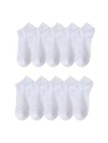 5 Pairs Women's Mid-Calf Short Socks, White, Casual Sports Socks, Autumn/Winter - Multicolor - View 6