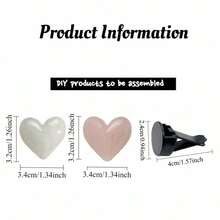 3pcs Slanted Heart Car Air Vent Decor, Vintage Gradient Heart Women's Car Interior Air Conditioning Accessory, Cute Lightweight Fashion, Fragrance-Free - For Decorative Purposes Only - Slanted Heart - View 9