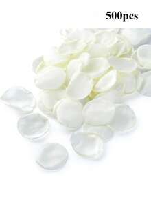 50/100/300/500pcs Artificial Silk Rose Petals, White Petals, Suitable For Wedding, Party, New Year Gift, Valentine's Day, Home Decor, Wedding Decor, Etc. - White - View 6