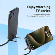 2-In-1 Foldable Stand With Type C Data Cable, U-Shaped Gaming Charging Cable, Nylon Braided USB C Fast Charging Cable, Compatible With IPhone 17/16/15 Series, Android, - Multicolor - View 4