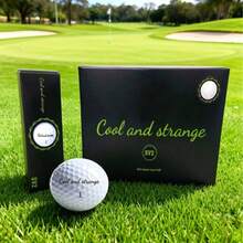 Cool and strange New Golf Balls - 2-Layer Competition Balls - High Elasticity Dual-Layer Balls - 1 Box Contains 12 Competition Golf Balls - Golf Course Supplies 2-Layer Golf Balls High Rebound Long Distance Shot Outdoor Sports Golf Balls Long Distance 2-Layer - White - View 2