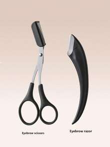 3pcs Women's Stainless Steel Eyebrow Comb & Scissors Set, Stainless Steel Curved Eyebrow Razor Set - Precise Design, Easy To Use, Durable Material, Suitable For Beginners, All Skin Types, Unisex, Can Be Used For Hair Removal, Makeup, Home Decor, Vanity, Travel, Bedroom And More. This Eyebrow Razor Set Is Affordably Priced, Making It An Ideal Gift For Women And A Great Choice For Christmas Gifts. - Multicolor - View 5