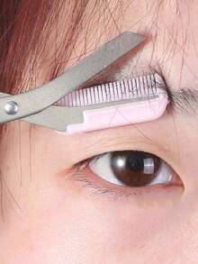 3pcs Women's Stainless Steel Eyebrow Comb & Scissors Set, Stainless Steel Curved Eyebrow Razor Set - Precise Design, Easy To Use, Durable Material, Suitable For Beginners, All Skin Types, Unisex, Can Be Used For Hair Removal, Makeup, Home Decor, Vanity, Travel, Bedroom And More. This Eyebrow Razor Set Is Affordably Priced, Making It An Ideal Gift For Women And A Great Choice For Christmas Gifts. - Multicolor - View 4