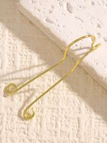 1pc Fashionable Personalized No-Piercing Spiral Lip Clip, Minimalist Double U-Hook Faux Lip Stud, Punk Style Lip Accessory, Versatile Jewelry For Women, Suitable For Daily Wear, Parties And Dates - Golden Yellow - View 6