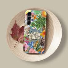 Coque de protection avec design floral du monde sous-marin coloré pour iPhone 17 16 15 14 13 12 11 Pro Max, coque florale pour Samsung S21 S22 S23 S24 S25 Ultra - Étui mat résistant - Voir 5