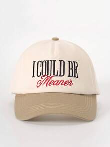 1 pièce Casquette de camionneur pour femmes I COULD BE MEANER, Casquette de baseball avec broderie de lettres personnalisées, Casquette de mode de rue à 5 panneaux, Casquette décontractée de protection solaire pour l'extérieur, Voyage printemps/automne, Vacances à la plage - Multicolore - Voir 14