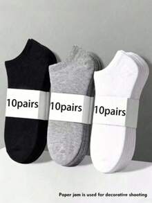 30/20/15/10/5/3/1 Pairs Women's Cotton Socks, Invisible Socks, Ankle Socks, White Socks, Grey Socks, Black Socks, Women's Socks, Cute Socks, Girls' Socks, Autumn/Winter Socks, Spring/Summer Socks, Mesh Breathable Details, Track Breathable Hole Design, Moisture-Wicking, Soft And Smooth, Suitable For Various Holidays, Sports, Casual, Business And Other Daily Wear, Suitable For All Seasons, Random Color Matching. - Multicolor - View 3