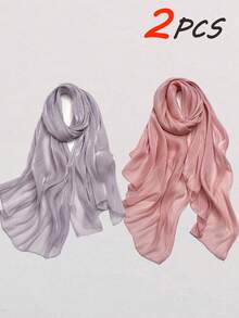 FADZOYLE 1 pièce Écharpe de couleur unie, texture satinée lisse et brillante, froissée, châle, enveloppe, hijab long et doux, peut être utilisé comme foulard/bandeau/couvre-plage d'été/sarong/accessoire pour cheveux, convient pour les occasions quotidiennes, les voyages, les mariages, les fêtes, les mariées, les vacances, la prière et le pèlerinage - foulard - Voir 22