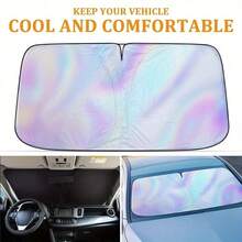 1pc Car Sun Shade - Protect Your Car Interior From Summer Sunlight - Windshield Protection And Sunshade Accessory - Multicolor - View 11
