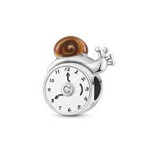 1pc Vintage Country Style S925 Sterling Silver Low-Allergenic Golden Retriever Pet Pig Snail Alarm Clock Wooden Horse Beaded Charm, Suitable For Original Bracelet, Women's DIY Jewelry Making, Birthday Gift - Multicolor - View 13
