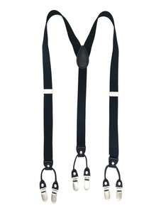 Vintage British Style 6-Clip Elastic Suspenders For Men – Wide X-Back Business Braces, Adjustable Formal Shoulder Straps - Multicolor - View 3