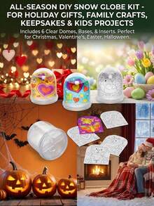 Multiple Styles DIY Snow Globe Photo Frame Set, Heart-Shaped Hollow Plastic Handmade Kit With Transparent Dome Base, All-Season Craft Materials, Suitable For Graduation Gifts, Bedroom Living Room Desktop Decor, Holiday Party Commemorative Photo Decoration - Multiple Styles - View 4