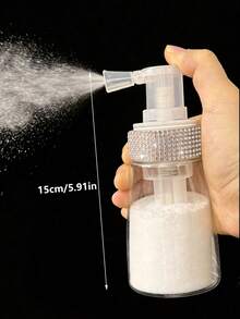 1pc Rhinestone Spray Powder Bottle, Rhinestone Makeup Powder Dispenser Bottle, Fluffy Powder Spray Bottle, Suitable For Various Powder Dispensing Bottles, 1pc Rhinestone Powder Spray Bottle, Refillable Transparent Press-Type Dispenser Bottle, Suitable For Body Powder, Talcum Powder, Fluffy Powder And Home Hair Salon Use - View 10