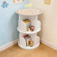 YUNRUX 2-Tier 360° Rotating Bookshelf, Bookcase, Book Display Shelf, Bracket, Storage Shelf - 白色 - 查看 10