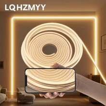 LQHZMYY 1m/2m/3m/4m/5m LED 霓虹裝飾燈條 附按鈕開關調光器 USB 介面 白色/暖白色 燈條可自由裁剪 柔性調光氛圍燈條 直播補光燈 化妝鏡 浴室鏡補光燈 - 白色 - 查看 8
