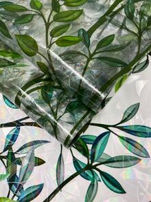 1 Roll Fresh Green Branch & Leaf Glass Film 44.5cm(17.5in) Wide, Rainbow Refraction Under Sunlight, Static Cling Glue-Free Privacy Window Sticker, UV Protection & Anti-Peeping, Removable Without Residue, Free Installation Tools, Suitable For Home, Office, School, Dorm - Spring Dawn - View 8