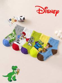 Disney 10/5/1雙正版迪士尼兒童襪，圖案嬰兒幼兒中筒襪，卡通設計，時尚可愛嬰兒襪，適合秋冬 - 彩色 - 查看 10