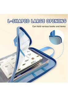 1pc A4 File Folder, L-Shaped Large Opening Gradient Mesh File Sleeve, 4-Layer Classification Organizer, Stationery Set For Exam And Office Document Storage, Suitable For Accordion Bag, Portable File Bag With Handle, Back To School, Students - Multicolor - View 3