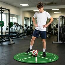 Non-Slip Football Footwork Agility Training Mat With Grip Socks, Indoor Soccer Ball Control Practice Equipment - Green - View 7