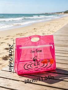Transparente wasserdichte PVC-Kulturtasche, Muster mit farbigem "I'm Fine" Buchstabenmuster, große Kapazität Reisemakeup-Tasche, tägliche Badezimmeraufbewahrung, multifunktionale Organizer-Tasche, kann Shampoo, Lotion, Kosmetik, Badebekleidung und andere Badezimmerartikel aufbewahren, geeignet für Reisen, Urlaub, täglichen Gebrauch, geeignet für Reisende, Büroangestellte, Studenten, angemessenes Geburtstagsgeschenk, Geschenk zur Einschulung, Lehrer-Tag-Geschenk - Verschiedenfarbig - Übersicht 11